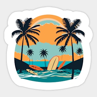 retro surfing Sticker